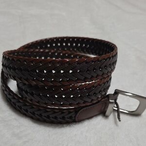 Braided Leather Belt for Men - Brown‎